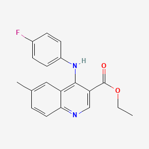 molecular formula C19H17FN2O2 B5599451 4-[(4-氟苯基)氨基]-6-甲基-3-喹啉甲酸乙酯 