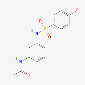 molecular formula C14H13FN2O3S B5599459 N-(3-{[(4-fluorophenyl)sulfonyl]amino}phenyl)acetamide 