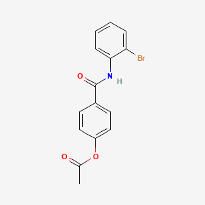 molecular formula C15H12BrNO3 B5599486 4-{[(2-bromophenyl)amino]carbonyl}phenyl acetate 