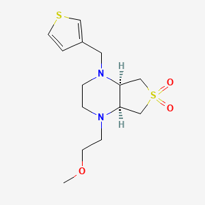 molecular formula C14H22N2O3S2 B5599505 (4aR*,7aS*)-1-(2-methoxyethyl)-4-(3-thienylmethyl)octahydrothieno[3,4-b]pyrazine 6,6-dioxide 