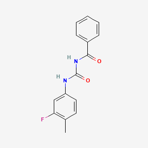 molecular formula C15H13FN2O2 B5599514 N-{[(3-氟-4-甲基苯基)氨基]羰基}苯甲酰胺 