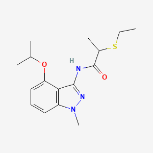 molecular formula C16H23N3O2S B5599521 2-(ethylthio)-N-(4-isopropoxy-1-methyl-1H-indazol-3-yl)propanamide 