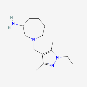 molecular formula C14H26N4 B5599587 1-[(1-ethyl-3,5-dimethyl-1H-pyrazol-4-yl)methyl]-3-azepanamine dihydrochloride 