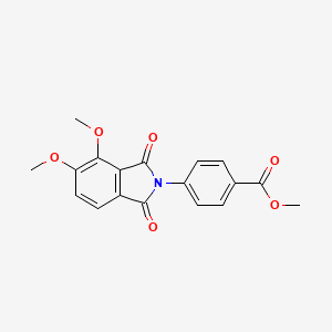molecular formula C18H15NO6 B5599598 methyl 4-(4,5-dimethoxy-1,3-dioxo-1,3-dihydro-2H-isoindol-2-yl)benzoate 