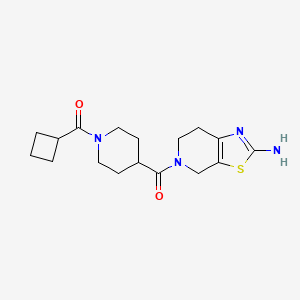 molecular formula C17H24N4O2S B5599608 5-{[1-(cyclobutylcarbonyl)-4-piperidinyl]carbonyl}-4,5,6,7-tetrahydro[1,3]thiazolo[5,4-c]pyridin-2-amine 