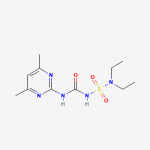 molecular formula C11H19N5O3S B5599609 N,N-diethyl-N'-{[(4,6-dimethyl-2-pyrimidinyl)amino]carbonyl}sulfamide 