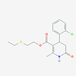 molecular formula C17H20ClNO3S B5599681 2-(ethylthio)ethyl 4-(2-chlorophenyl)-2-methyl-6-oxo-1,4,5,6-tetrahydro-3-pyridinecarboxylate 