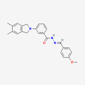 molecular formula C25H25N3O2 B5599691 3-(5,6-dimethyl-1,3-dihydro-2H-isoindol-2-yl)-N'-(4-methoxybenzylidene)benzohydrazide 