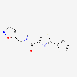 molecular formula C13H11N3O2S2 B5599707 N-(5-isoxazolylmethyl)-N-methyl-2-(2-thienyl)-1,3-thiazole-4-carboxamide 