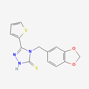 molecular formula C14H11N3O2S2 B5599743 4-(1,3-苯并二氧杂环-5-基甲基)-5-(2-噻吩基)-4H-1,2,4-三唑-3-硫醇 