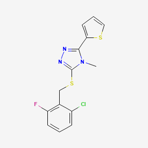 molecular formula C14H11ClFN3S2 B5599750 3-[(2-chloro-6-fluorobenzyl)thio]-4-methyl-5-(2-thienyl)-4H-1,2,4-triazole 