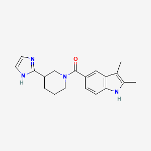 molecular formula C19H22N4O B5599755 5-{[3-(1H-咪唑-2-基)-1-哌啶基]羰基}-2,3-二甲基-1H-吲哚 