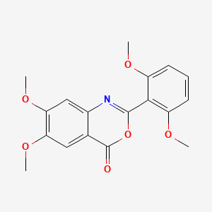 molecular formula C18H17NO6 B5599765 2-(2,6-dimethoxyphenyl)-6,7-dimethoxy-4H-3,1-benzoxazin-4-one 