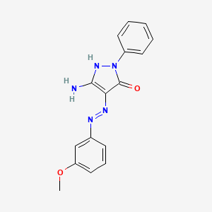 molecular formula C16H15N5O2 B5599779 5-amino-4-[(3-methoxyphenyl)diazenyl]-2-phenyl-1H-pyrazol-3-one 