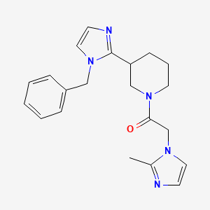 molecular formula C21H25N5O B5599799 3-(1-benzyl-1H-imidazol-2-yl)-1-[(2-methyl-1H-imidazol-1-yl)acetyl]piperidine 