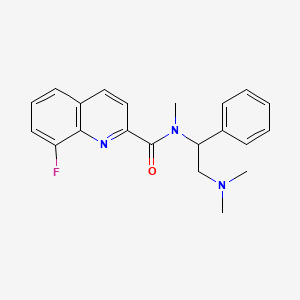 molecular formula C21H22FN3O B5599802 N-[2-(二甲氨基)-1-苯乙基]-8-氟-N-甲基-2-喹啉甲酰胺 