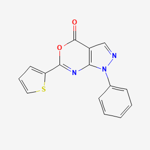 molecular formula C15H9N3O2S B5599828 1-phenyl-6-(2-thienyl)pyrazolo[3,4-d][1,3]oxazin-4(1H)-one 