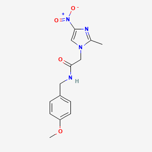 N-[(4-METHOXYPHENYL)METHYL]-2-(2-METHYL-4-NITRO-1H-IMIDAZOL-1-YL)ACETAMIDE