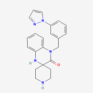 molecular formula C22H23N5O B5599830 4'-[3-(1H-pyrazol-1-yl)benzyl]-1',4'-dihydro-3'H-spiro[piperidine-4,2'-quinoxalin]-3'-one hydrochloride 