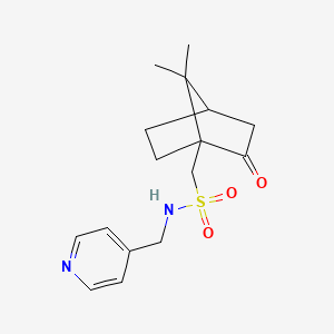 molecular formula C16H22N2O3S B5599895 7,7-Dimethyl-1-({[(4-pyridylmethyl)amino]sulfonyl}methyl)bicyclo[2.2.1]heptan-2-one 