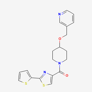 molecular formula C19H19N3O2S2 B5599926 3-{[(1-{[2-(2-thienyl)-1,3-thiazol-4-yl]carbonyl}-4-piperidinyl)oxy]methyl}pyridine 