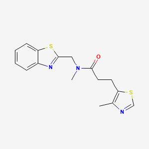 molecular formula C16H17N3OS2 B5599935 N-(1,3-benzothiazol-2-ylmethyl)-N-methyl-3-(4-methyl-1,3-thiazol-5-yl)propanamide 