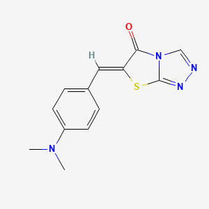 molecular formula C13H12N4OS B5599937 (6Z)-6-{[4-(DIMETHYLAMINO)PHENYL]METHYLIDENE}-5H,6H-[1,2,4]TRIAZOLO[3,4-B][1,3]THIAZOL-5-ONE 