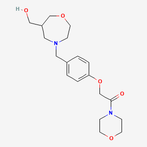 molecular formula C19H28N2O5 B5599948 {4-[4-(2-morpholin-4-yl-2-oxoethoxy)benzyl]-1,4-oxazepan-6-yl}methanol 