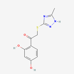 molecular formula C11H11N3O3S B5599951 1-(2,4-二羟苯基)-2-[(5-甲基-4H-1,2,4-三唑-3-基)硫代]乙酮 