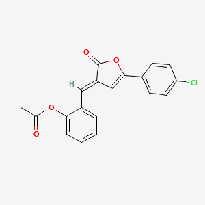 2-{[(3E)-5-(4-CHLOROPHENYL)-2-OXO-2,3-DIHYDROFURAN-3-YLIDENE]METHYL}PHENYL ACETATE