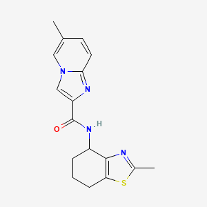 molecular formula C17H18N4OS B5599964 6-methyl-N-(2-methyl-4,5,6,7-tetrahydro-1,3-benzothiazol-4-yl)imidazo[1,2-a]pyridine-2-carboxamide 