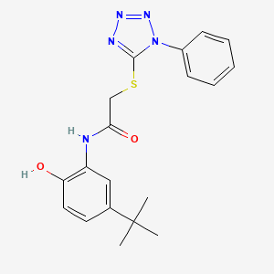 molecular formula C19H21N5O2S B5599972 N-(5-tert-butyl-2-hydroxyphenyl)-2-[(1-phenyl-1H-tetrazol-5-yl)thio]acetamide 