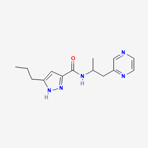 molecular formula C14H19N5O B5599980 5-propyl-N-(1-pyrazin-2-ylpropan-2-yl)-1H-pyrazole-3-carboxamide 