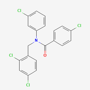 4-chloro-N-(3-chlorophenyl)-N-[(2,4-dichlorophenyl)methyl]benzamide