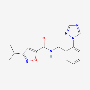 molecular formula C16H17N5O2 B5600043 3-isopropyl-N-[2-(1H-1,2,4-triazol-1-yl)benzyl]-5-isoxazolecarboxamide 