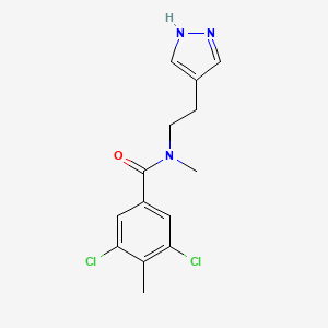 molecular formula C14H15Cl2N3O B5600045 3,5-二氯-N,4-二甲基-N-[2-(1H-吡唑-4-基)乙基]苯甲酰胺 