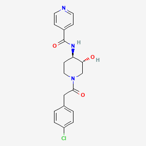 N-{(3R*,4R*)-1-[(4-chlorophenyl)acetyl]-3-hydroxypiperidin-4-yl}isonicotinamide