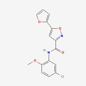 molecular formula C15H11ClN2O4 B5600095 N-(5-氯-2-甲氧基苯基)-5-(2-呋喃基)-3-异恶唑甲酰胺 