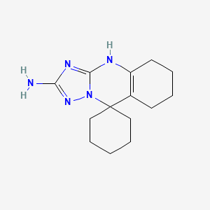 molecular formula C14H21N5 B5600100 spiro[5,6,7,8-tetrahydro-4H-[1,2,4]triazolo[5,1-b]quinazoline-9,1'-cyclohexane]-2-amine 