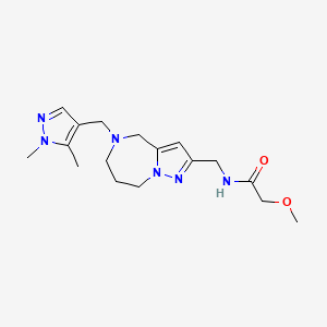 molecular formula C17H26N6O2 B5600116 N-({5-[(1,5-dimethyl-1H-pyrazol-4-yl)methyl]-5,6,7,8-tetrahydro-4H-pyrazolo[1,5-a][1,4]diazepin-2-yl}methyl)-2-methoxyacetamide 