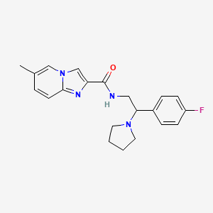 molecular formula C21H23FN4O B5600123 N-[2-(4-氟苯基)-2-(1-吡咯烷基)乙基]-6-甲基咪唑并[1,2-a]吡啶-2-甲酰胺 