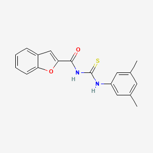 molecular formula C18H16N2O2S B5600124 N-{[(3,5-dimethylphenyl)amino]carbonothioyl}-1-benzofuran-2-carboxamide 