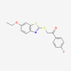 2-[(6-ETHOXY-1,3-BENZOTHIAZOL-2-YL)SULFANYL]-1-(4-FLUOROPHENYL)-1-ETHANONE