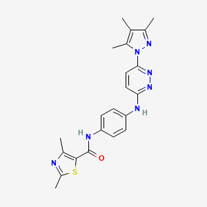 2,4-dimethyl-N-(4-{[6-(3,4,5-trimethyl-1H-pyrazol-1-yl)-3-pyridazinyl]amino}phenyl)-1,3-thiazole-5-carboxamide