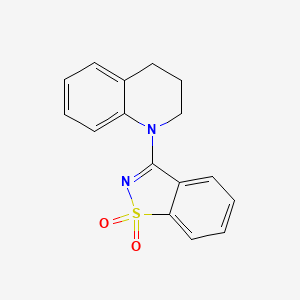 molecular formula C16H14N2O2S B5600191 1-(1,1-二氧化-1,2-苯并异噻唑-3-基)-1,2,3,4-四氢异喹啉 