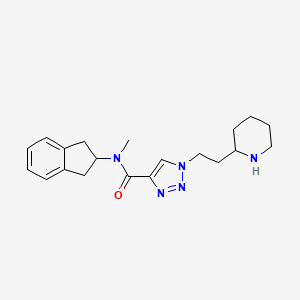 molecular formula C20H27N5O B5600199 N-(2,3-二氢-1H-茚-2-基)-N-甲基-1-(2-哌啶-2-基乙基)-1H-1,2,3-三唑-4-甲酰胺 