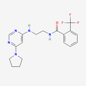 N-(2-{[6-(1-pyrrolidinyl)-4-pyrimidinyl]amino}ethyl)-2-(trifluoromethyl)benzamide