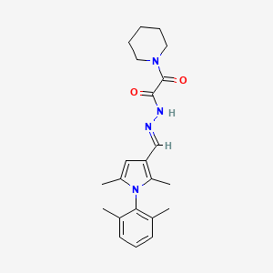 molecular formula C22H28N4O2 B5600269 N'-{[1-(2,6-dimethylphenyl)-2,5-dimethyl-1H-pyrrol-3-yl]methylene}-2-oxo-2-(1-piperidinyl)acetohydrazide 