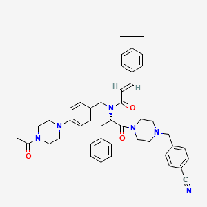 molecular formula C47H54N6O3 B560030 (S,E)-N-(4-(4-Acetylpiperazin-1-yl)benzyl)-3-(4-(tert-butyl)phenyl)-N-(1-(4-(4-cyanobenzyl)piperazin-1-yl)-1-oxo-3-phenylpropan-2-yl)acrylamide CAS No. 1314143-88-8