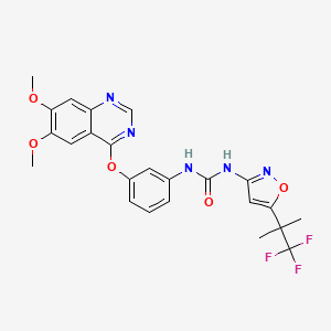 molecular formula C₂₄H₂₂F₃N₅O₅ B560046 Agerafenib CAS No. 1188910-76-0